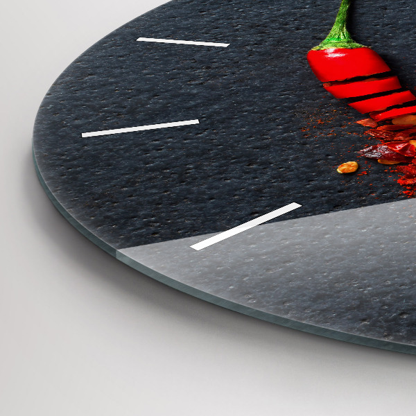 Okrúhle hodiny Korenie z červenej papriky