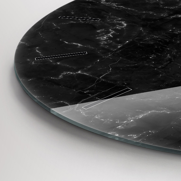 Okrúhle hodiny Čierny mramor