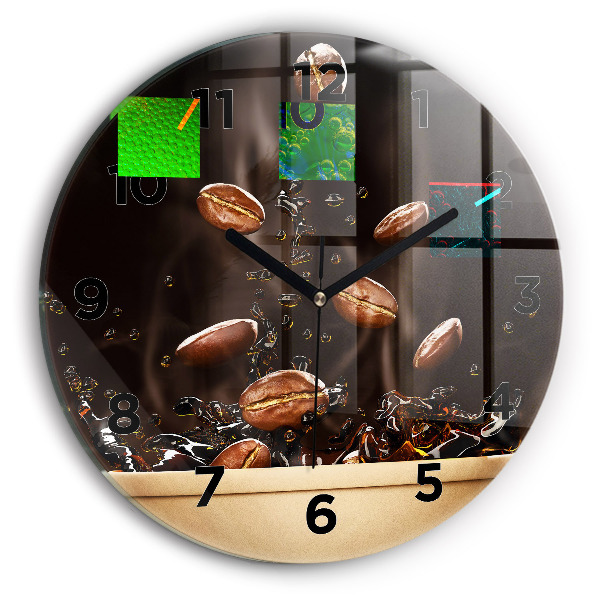 Okrúhle hodiny Horúca káva