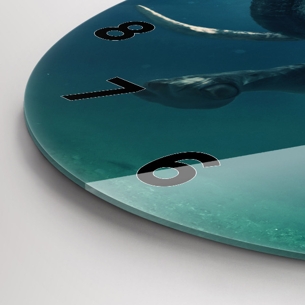 Okrúhle hodiny Slon plávajúci v oceáne