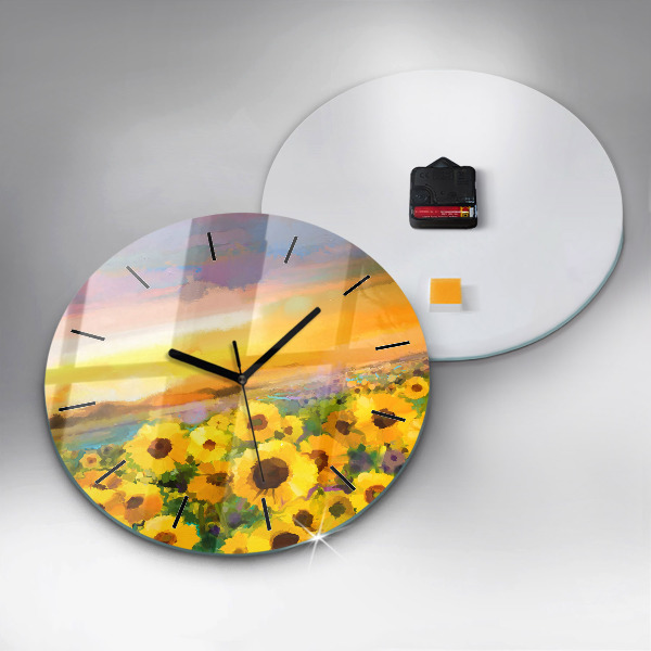 Okrúhle hodiny Slnečnicové pole
