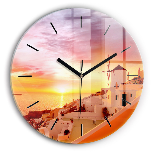 Okrúhle hodiny Starý veterný mlyn na Santorini