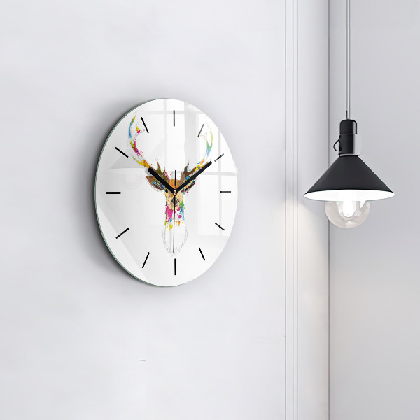 Okrúhle hodiny Farebná hlava jeleňa