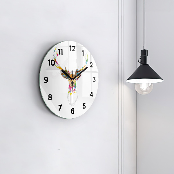Okrúhle hodiny Farebná hlava jeleňa