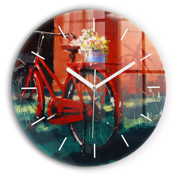 Okrúhle hodiny Maľovaný bicykel