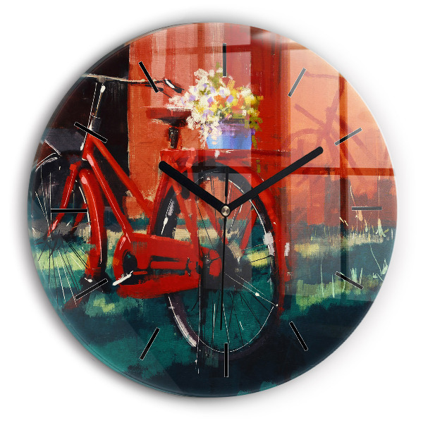 Okrúhle hodiny Maľovaný bicykel