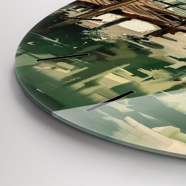 Okrúhle hodiny Rybárske lode v prístave