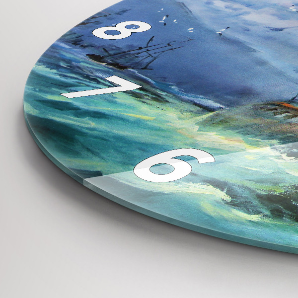 Okrúhle hodiny Loď na vode