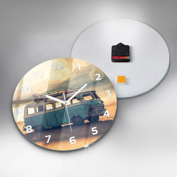 Okrúhle hodiny Karavan na pláži