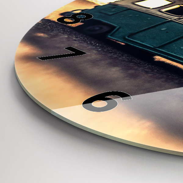 Okrúhle hodiny Karavan na pláži