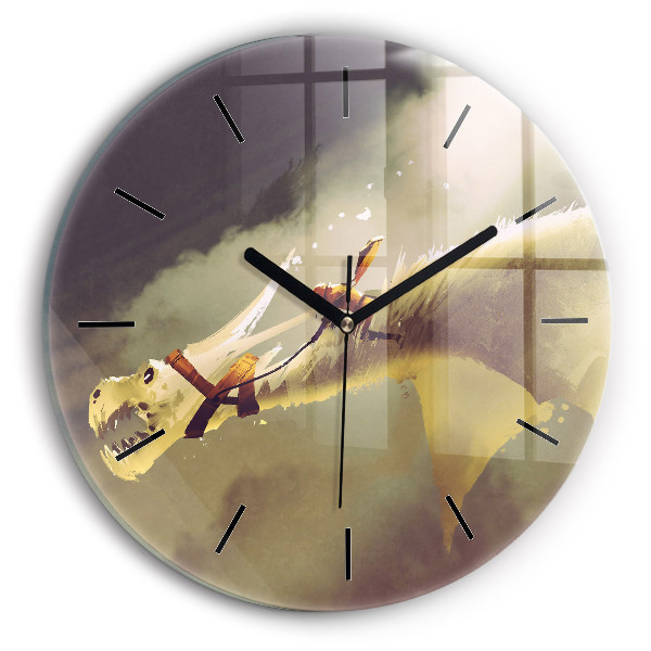 Okrúhle hodiny Ilustrácia Dračí jazdec