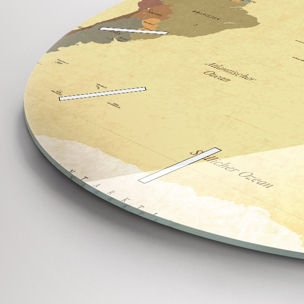 Okrúhle hodiny Mapa sveta vo vintage štýle