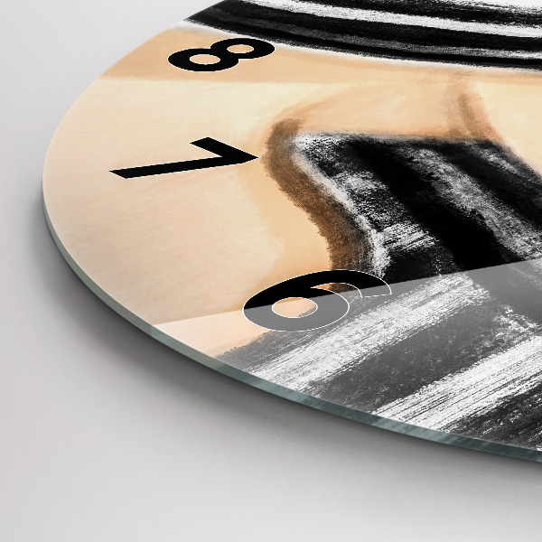 Okrúhle hodiny Žena v čiernej a bielej