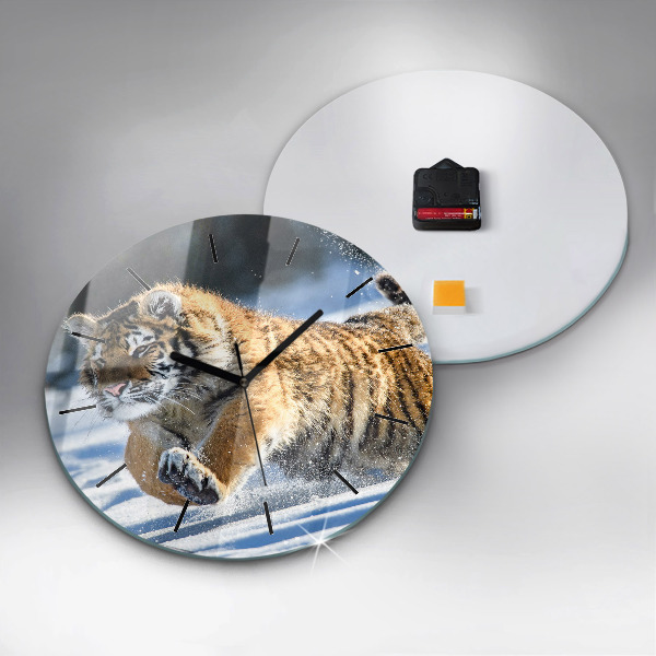 Okrúhle hodiny Tiger skákajúci
