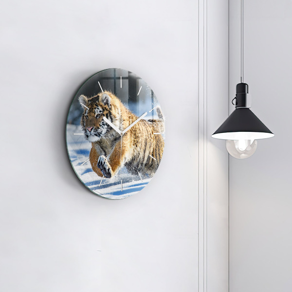 Okrúhle hodiny Tiger skákajúci