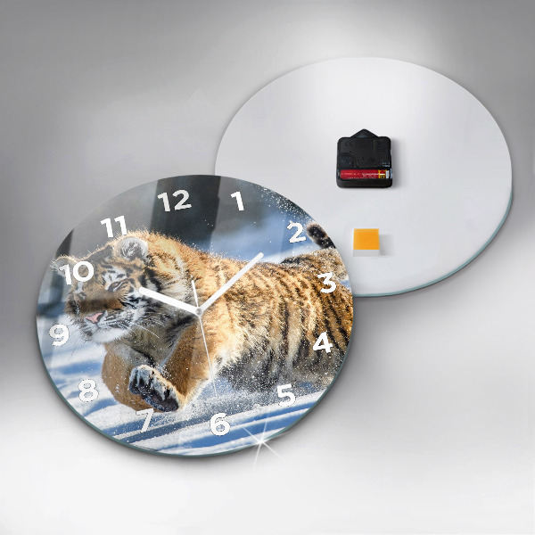 Okrúhle hodiny Tiger skákajúci