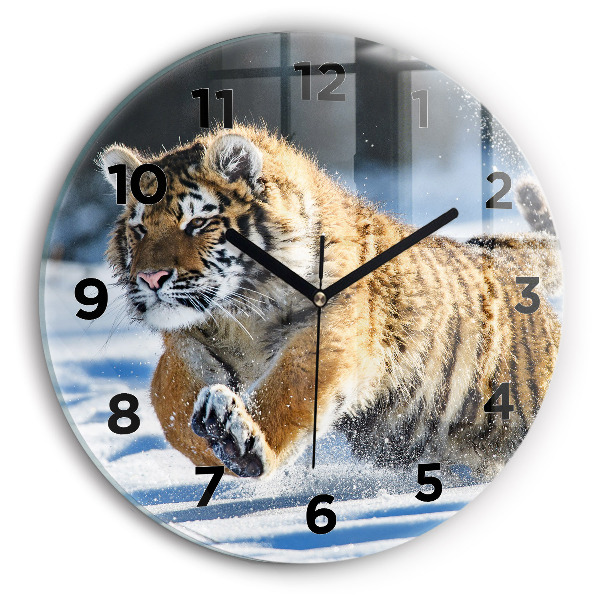Okrúhle hodiny Tiger skákajúci