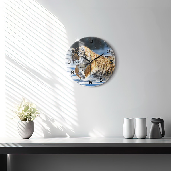 Okrúhle hodiny Tiger skákajúci