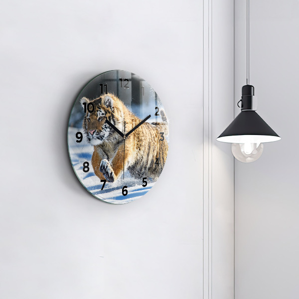 Okrúhle hodiny Tiger skákajúci