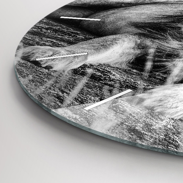 Okrúhle hodiny Abstrakt - Lev