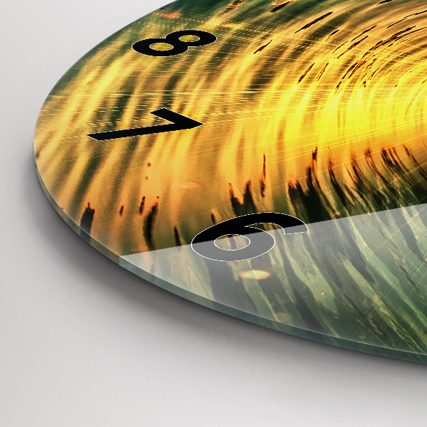 Okrúhle hodiny Vlnový západ slnka