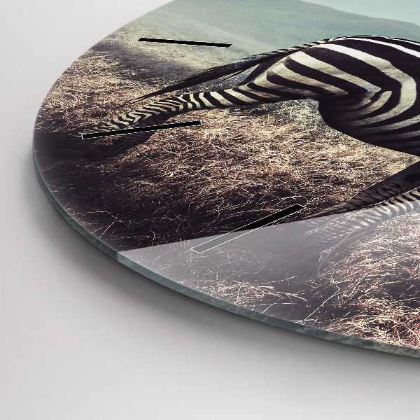 Okrúhle hodiny Zebra – abstrakcia