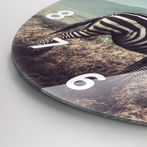 Okrúhle hodiny Zebra – abstrakcia