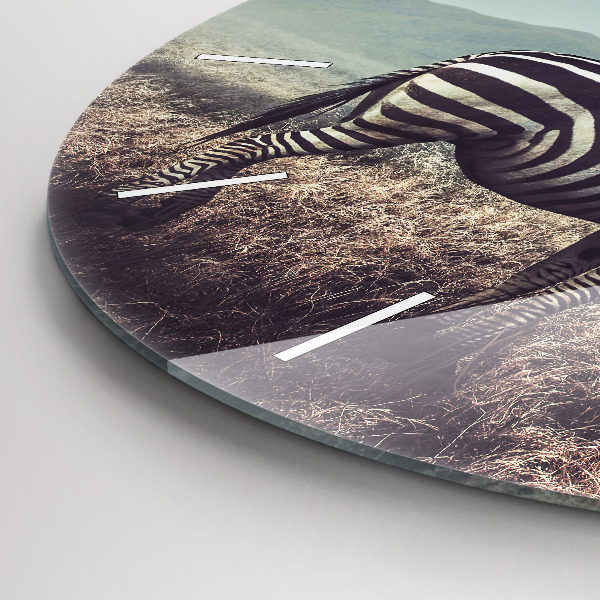 Okrúhle hodiny Zebra – abstrakcia