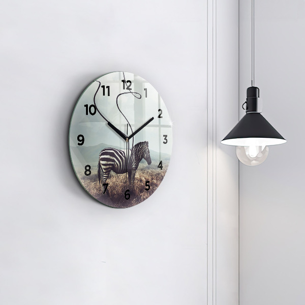 Okrúhle hodiny Zebra – abstrakcia