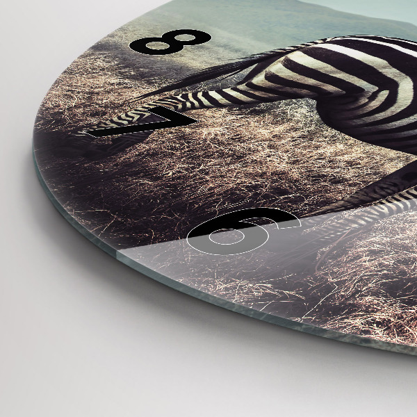 Okrúhle hodiny Zebra – abstrakcia
