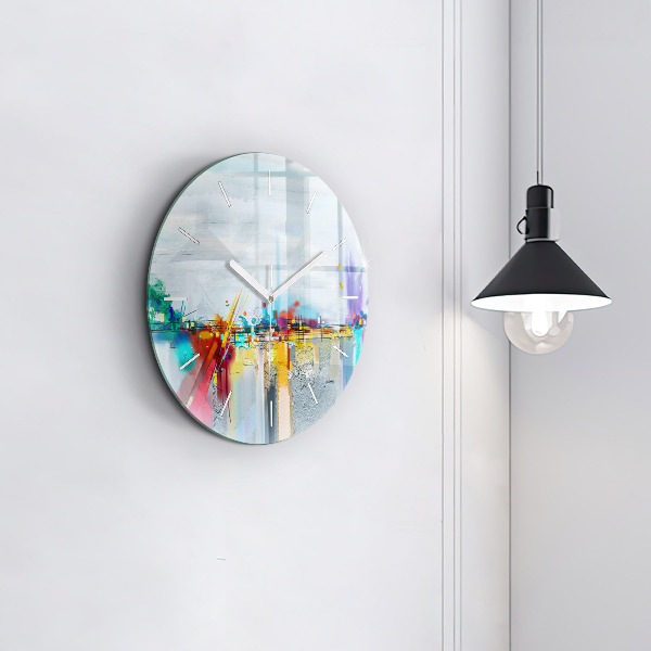 Okrúhle hodiny Abstraktná ropná krajina