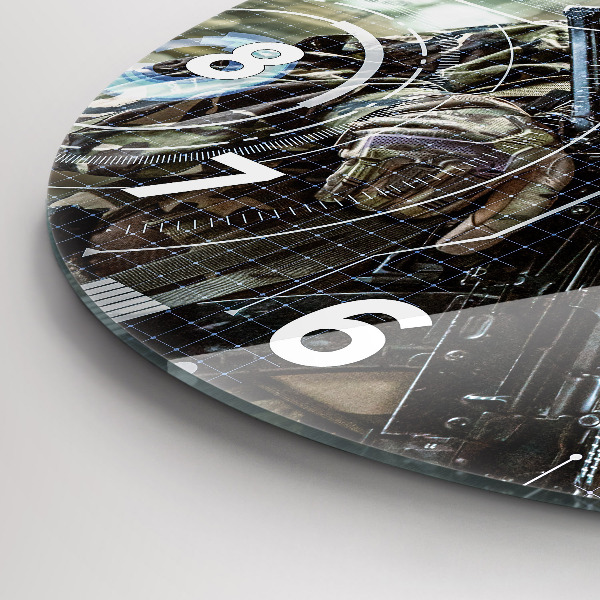 Okrúhle hodiny Vojak so zbraňou