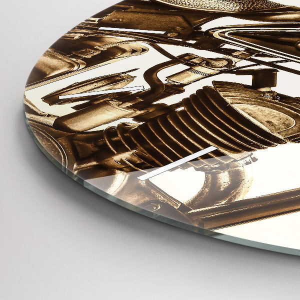 Okrúhle hodiny Vintage motocykel sépia