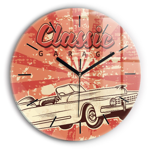 Okrúhle hodiny Vintage retro auto