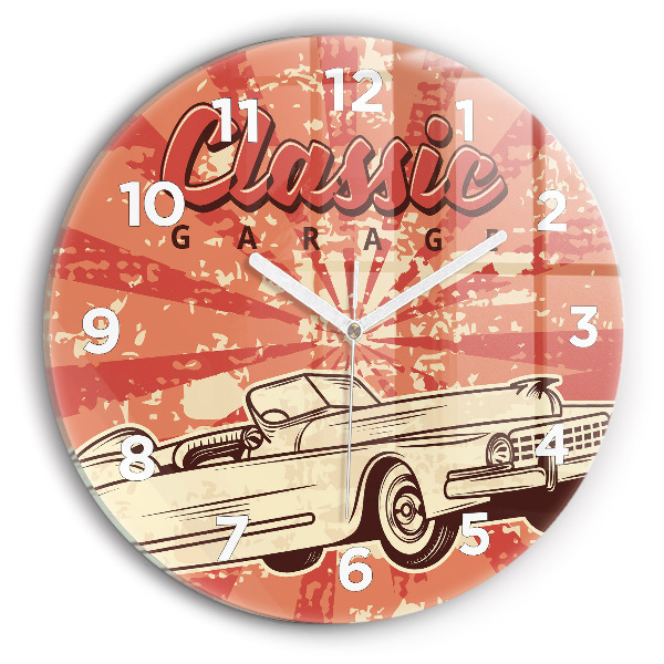 Okrúhle hodiny Vintage retro auto