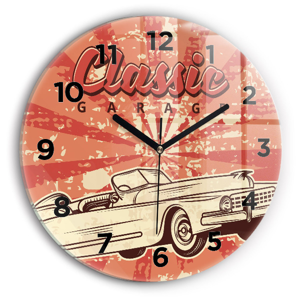 Okrúhle hodiny Vintage retro auto