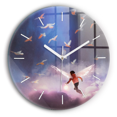 Okrúhle hodiny Chlapec s krídlami