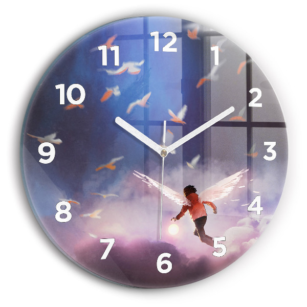 Okrúhle hodiny Chlapec s krídlami