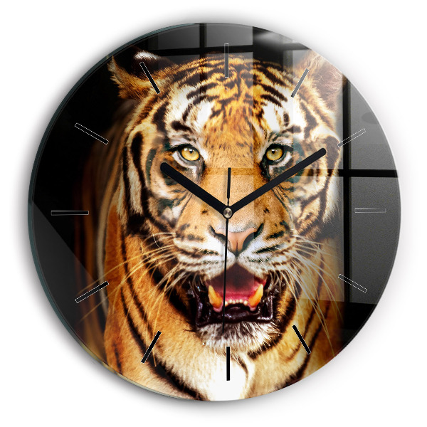 Okrúhle hodiny Tiger - divoké oči