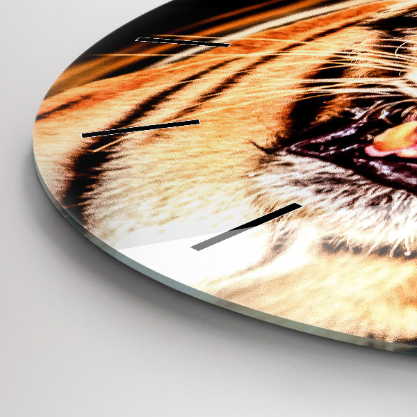 Okrúhle hodiny Tiger - divoké oči