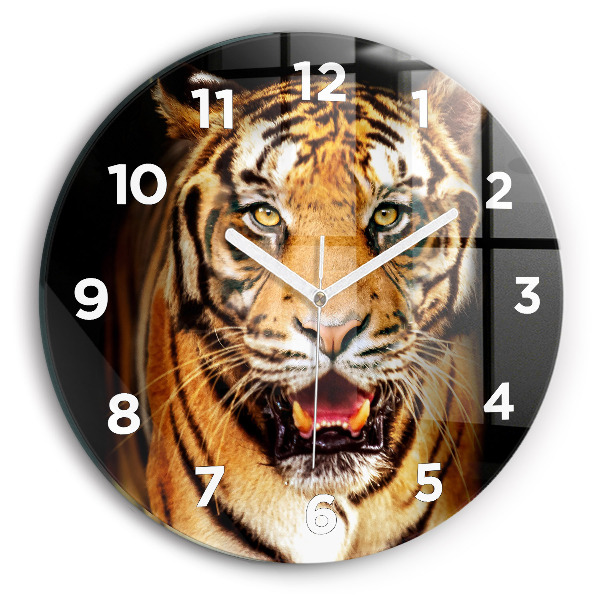 Okrúhle hodiny Tiger - divoké oči