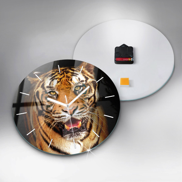 Okrúhle hodiny Tiger - divoké oči