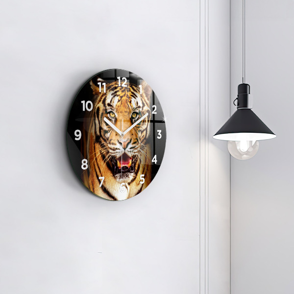 Okrúhle hodiny Tiger - divoké oči