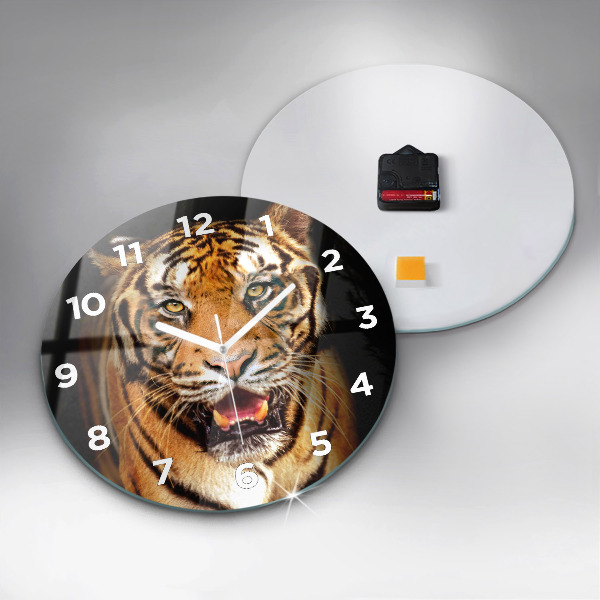 Okrúhle hodiny Tiger - divoké oči