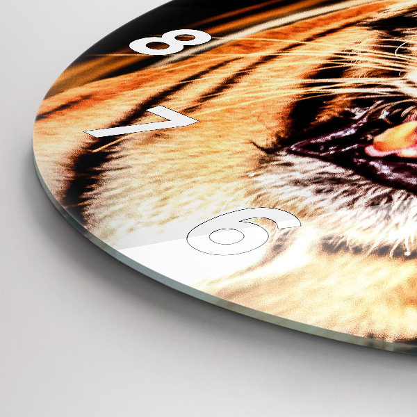 Okrúhle hodiny Tiger - divoké oči