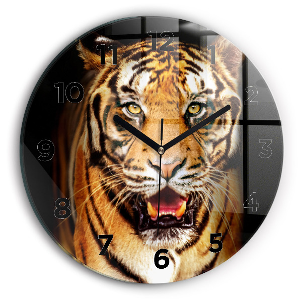 Okrúhle hodiny Tiger - divoké oči