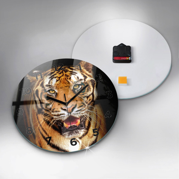 Okrúhle hodiny Tiger - divoké oči