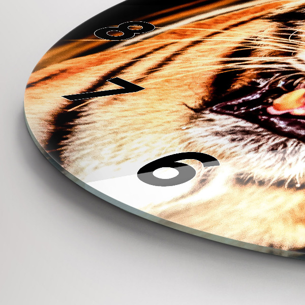 Okrúhle hodiny Tiger - divoké oči