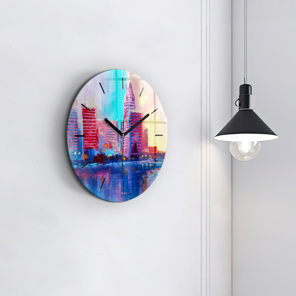 Okrúhle hodiny Abstrakcia mrakodrapov