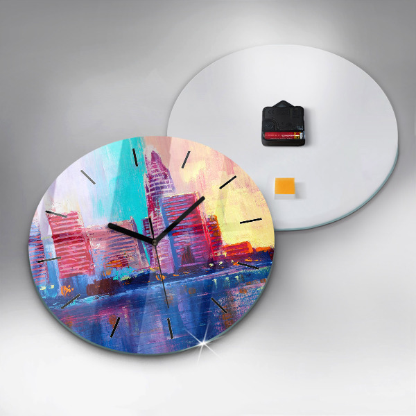 Okrúhle hodiny Abstrakcia mrakodrapov